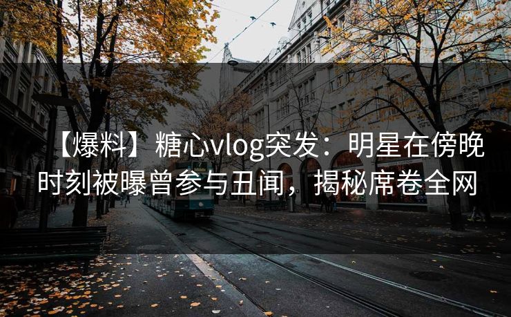 【爆料】糖心vlog突发：明星在傍晚时刻被曝曾参与丑闻，揭秘席卷全网